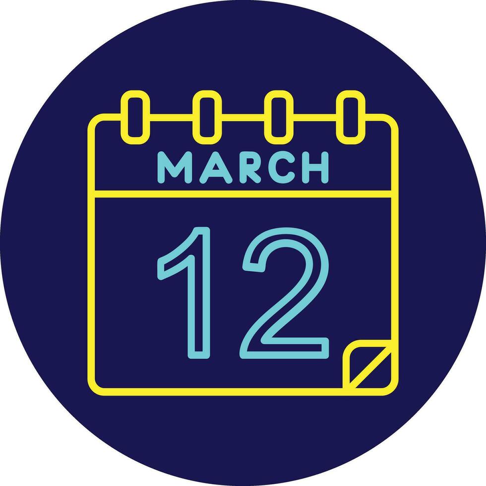 12 March Vector Icon