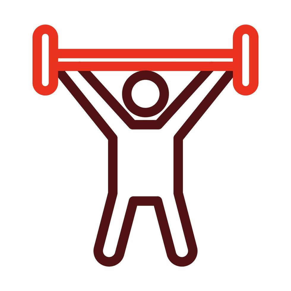 Weightlifting Vector Thick Line Two Color Icons For Personal And Commercial Use.