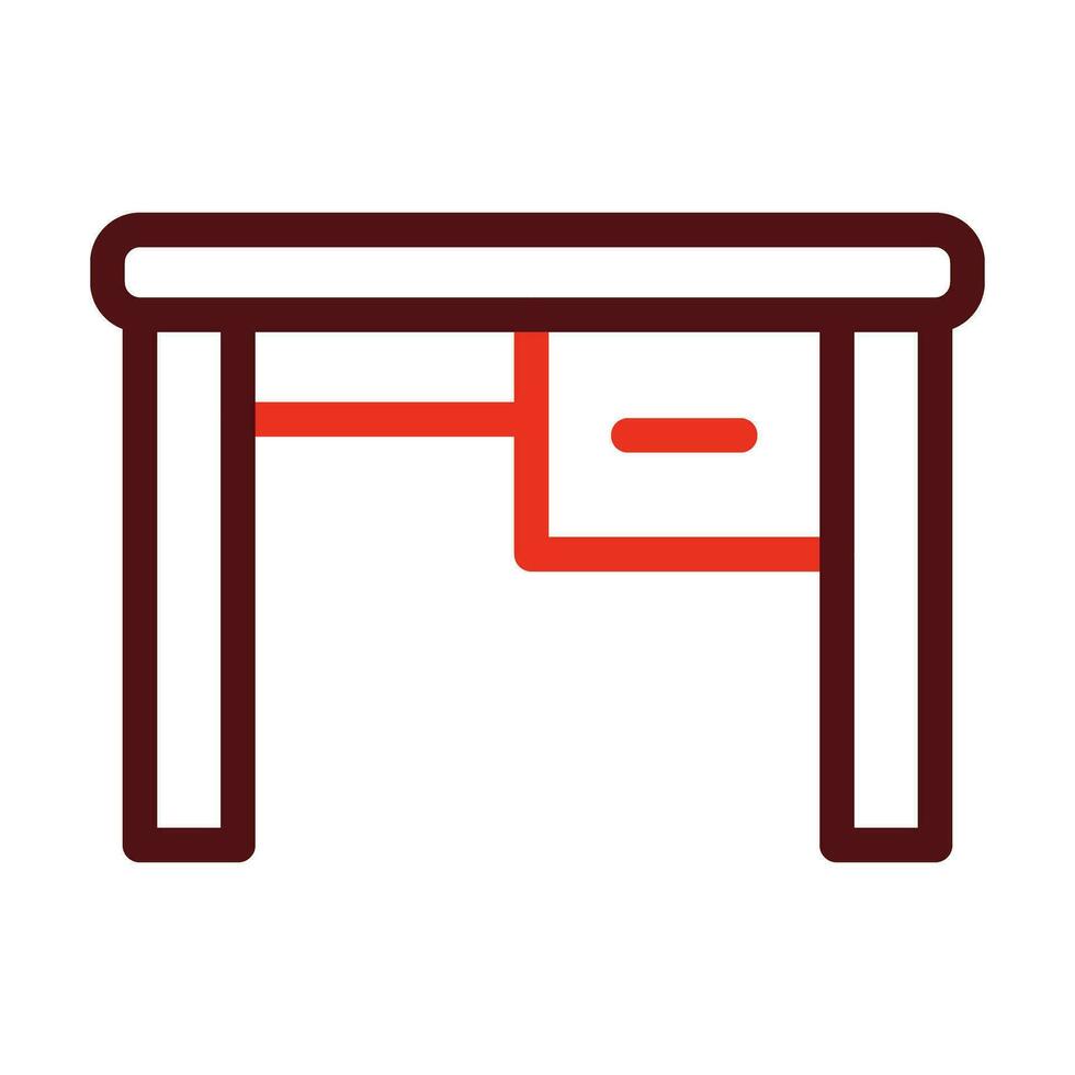 Desk Vector Thick Line Two Color Icons For Personal And Commercial Use.