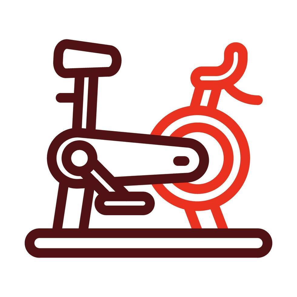 Stationary Bike Vector Thick Line Two Color Icons For Personal And Commercial Use.