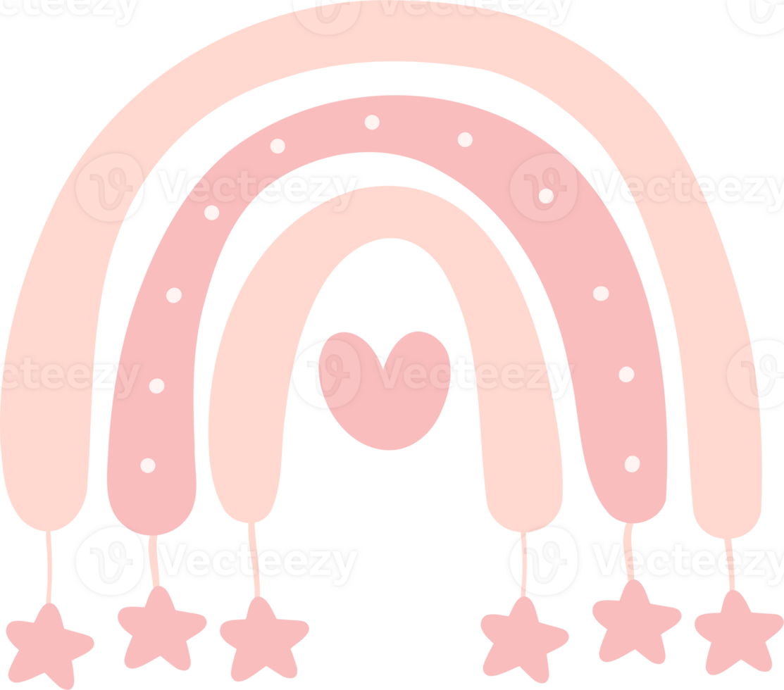 Boho rainbow pink png