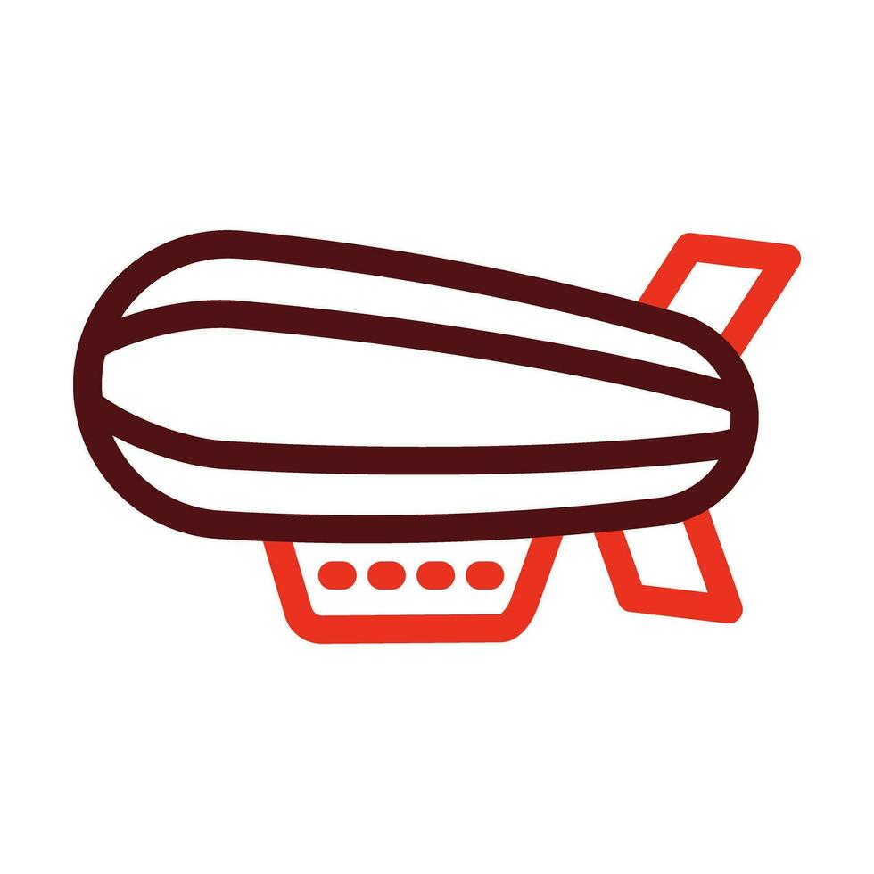 Zeppelin Vector Thick Line Two Color Icons For Personal And Commercial Use.