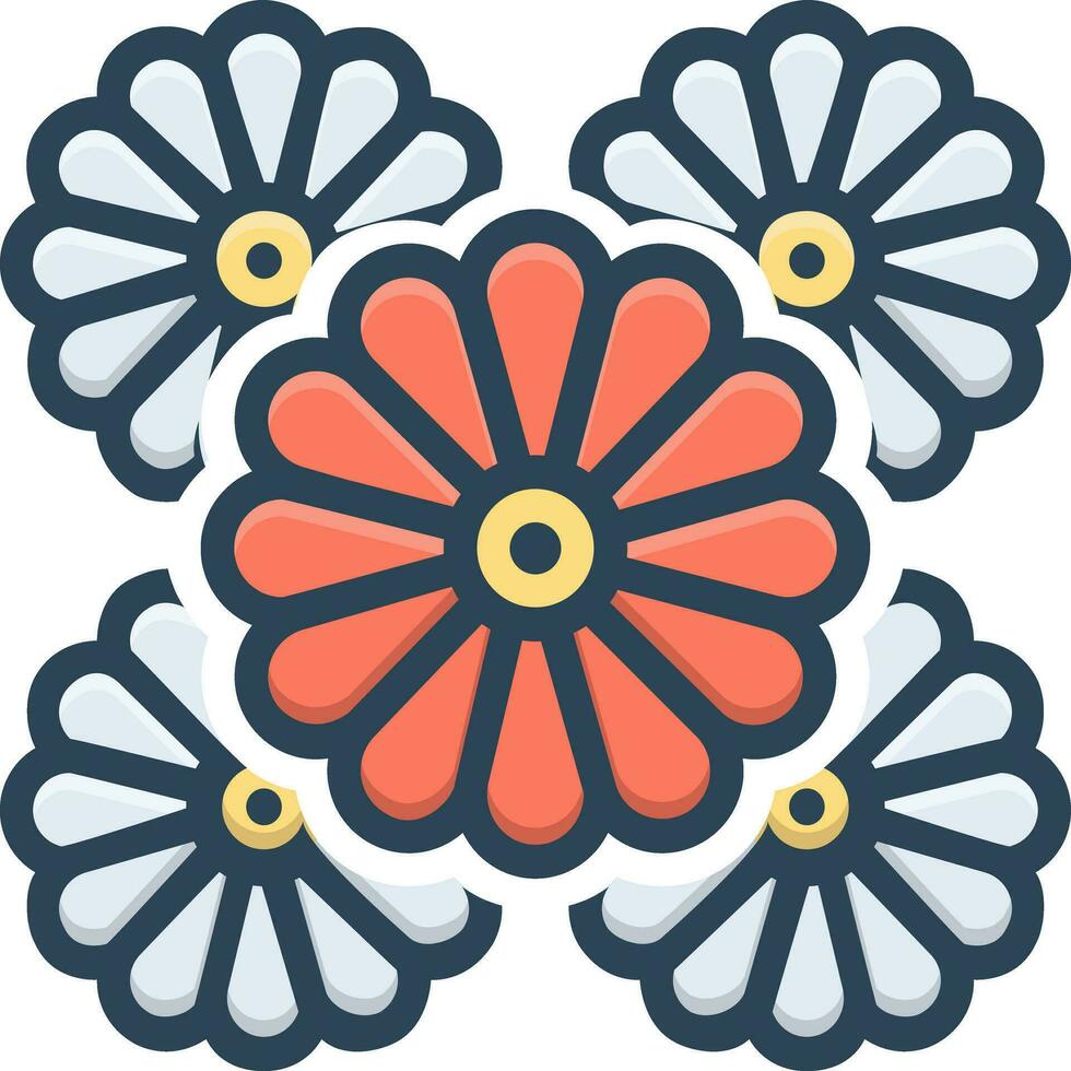 color icon for daisy vector