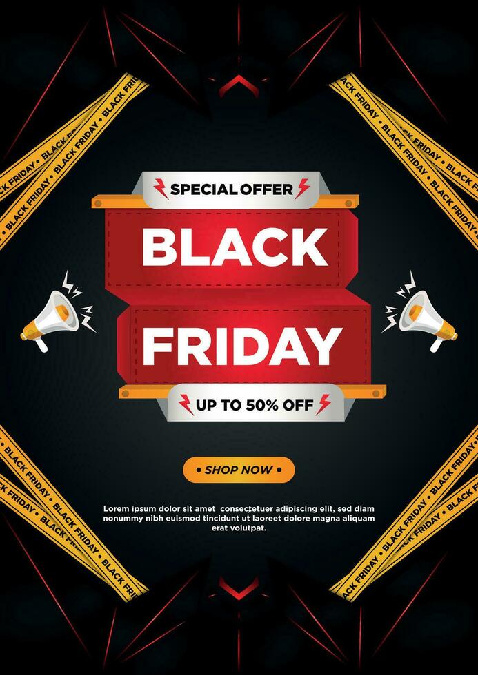 Poster Template Black Friday Sale Background vector