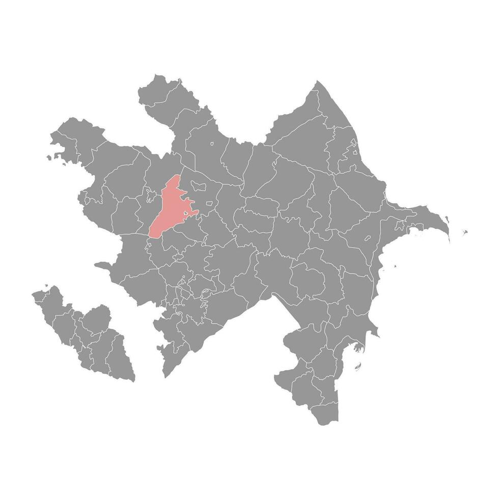 Goranboy district map, administrative division of Azerbaijan. vector