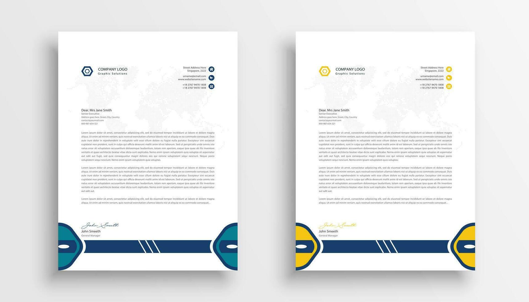 Free vector professional business letterhead template design