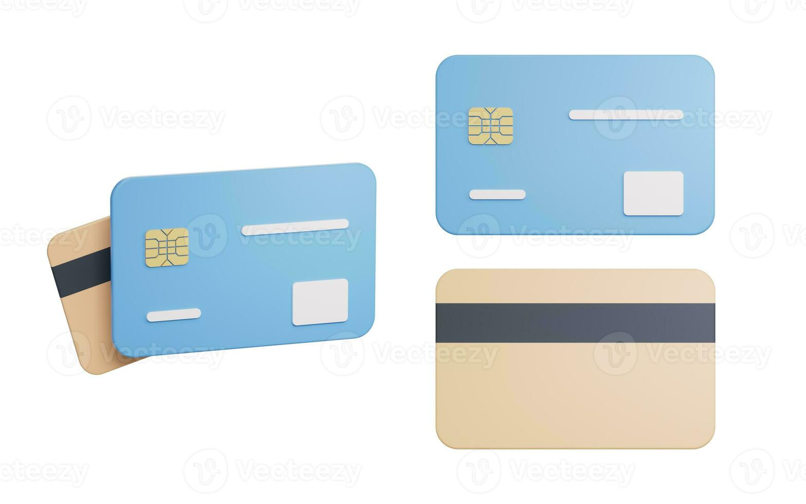 Bank card with 3d cartoon style, 3d rendering. photo