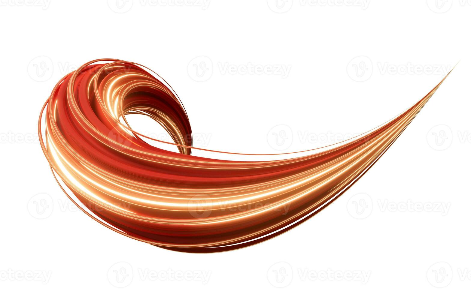 Flowing red geometry lines, 3d rendering. photo