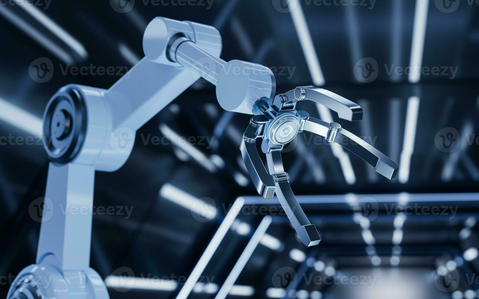 Mechanical arm with futuristic style, 3d rendering. photo