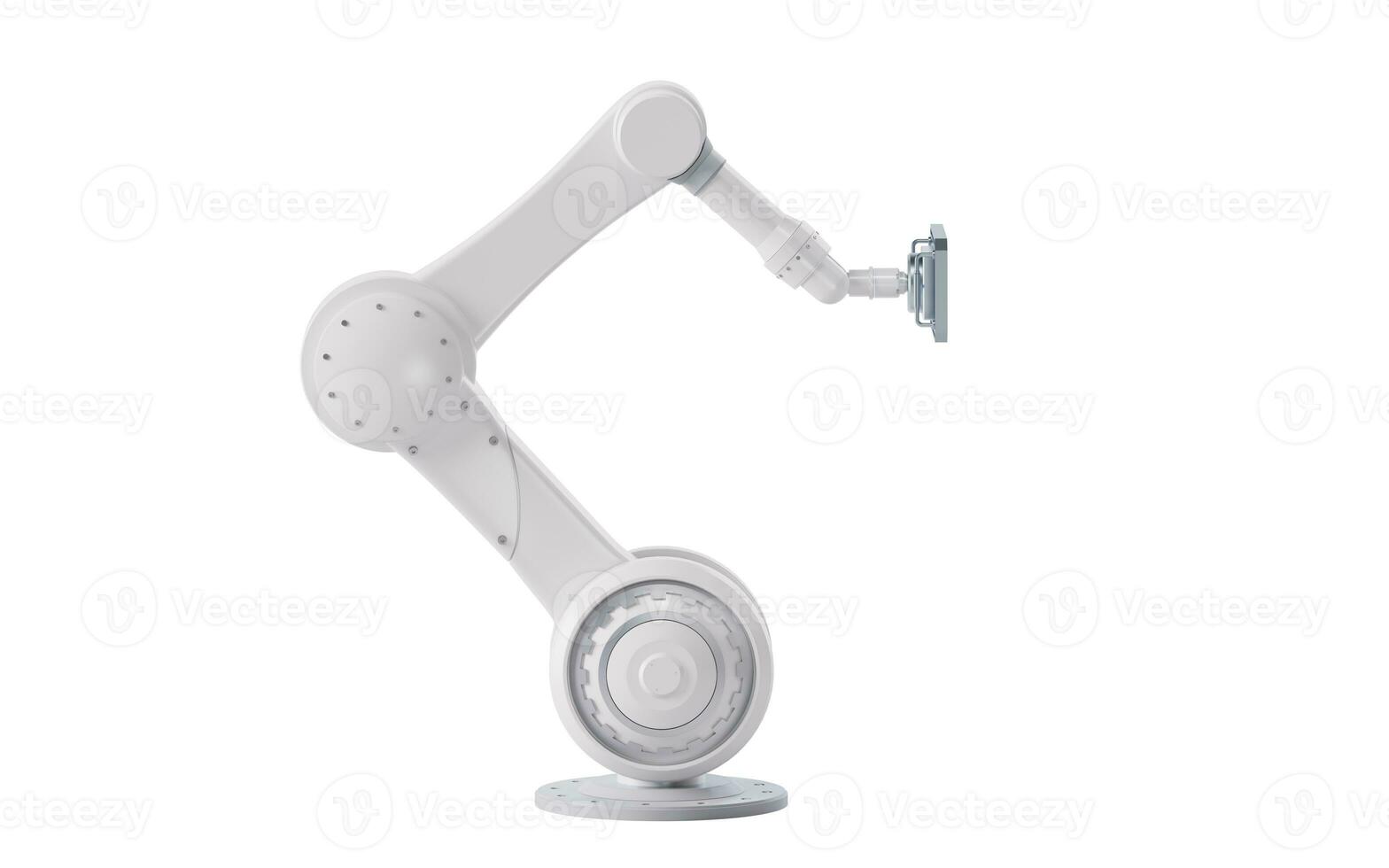 Mechanical arm with white color, 3d rendering. photo