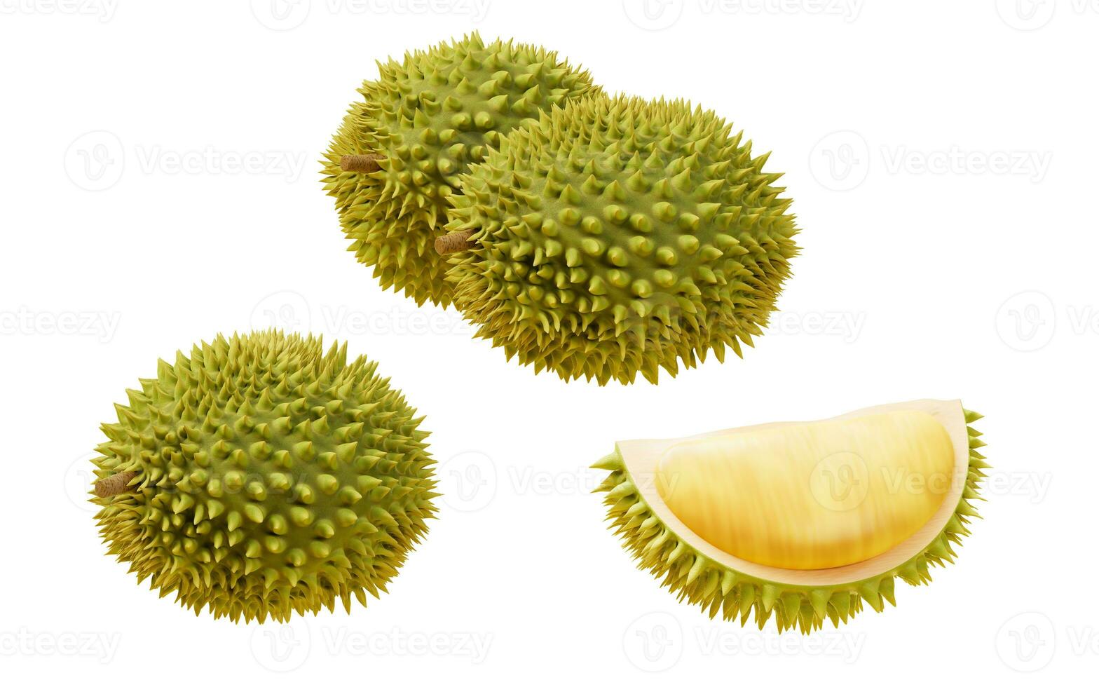 The fruit durian, delicious fruit, 3d rendering. photo