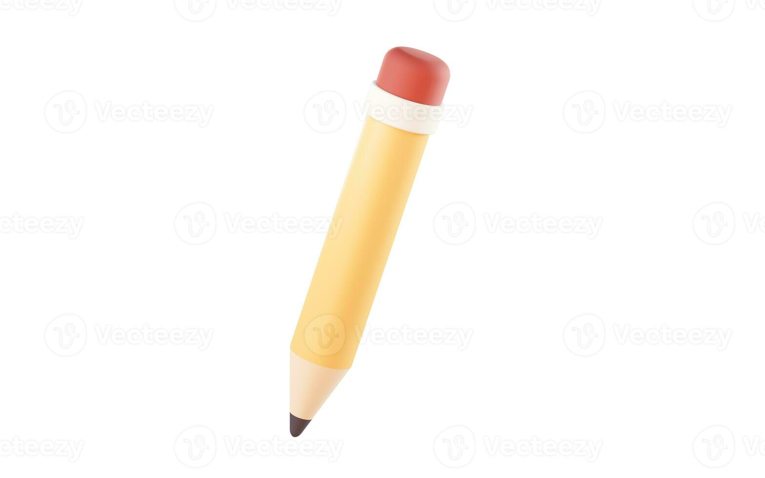 Cartoon style pencil, 3d rendering. photo