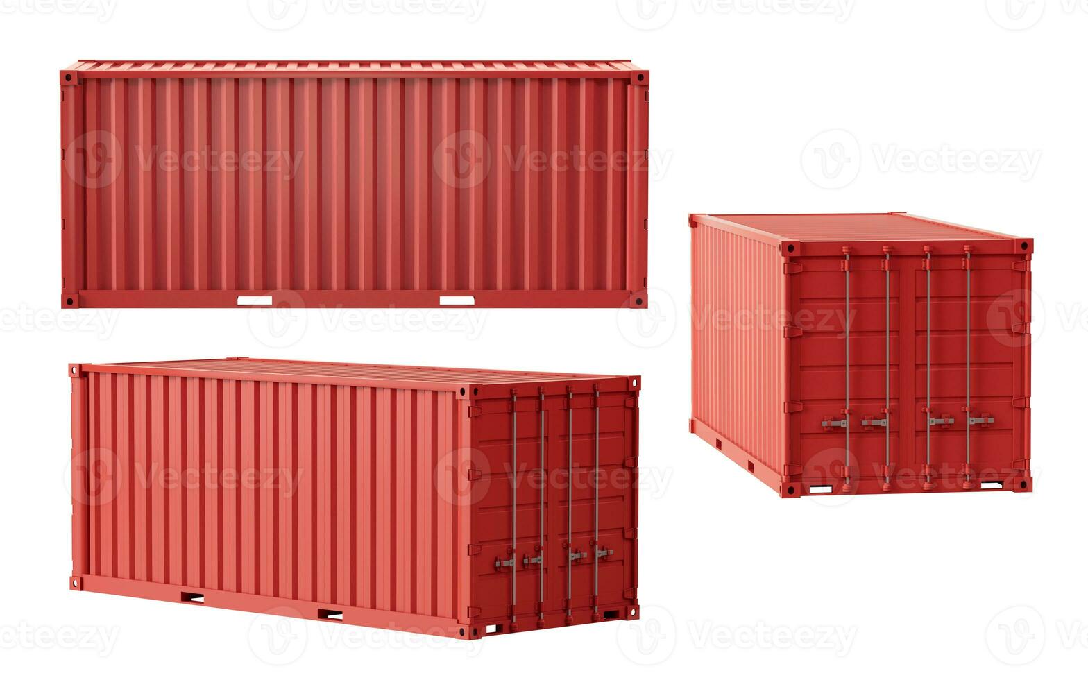 Cargo container, freight and export, 3d rendering. photo