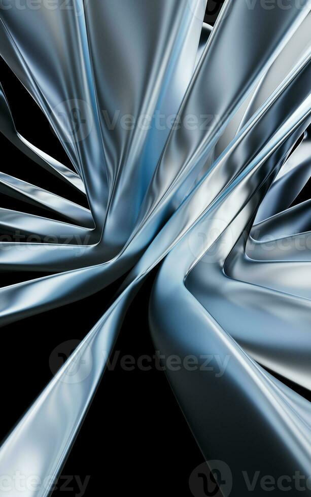 Metallic curve geometry background, 3d rendering. photo