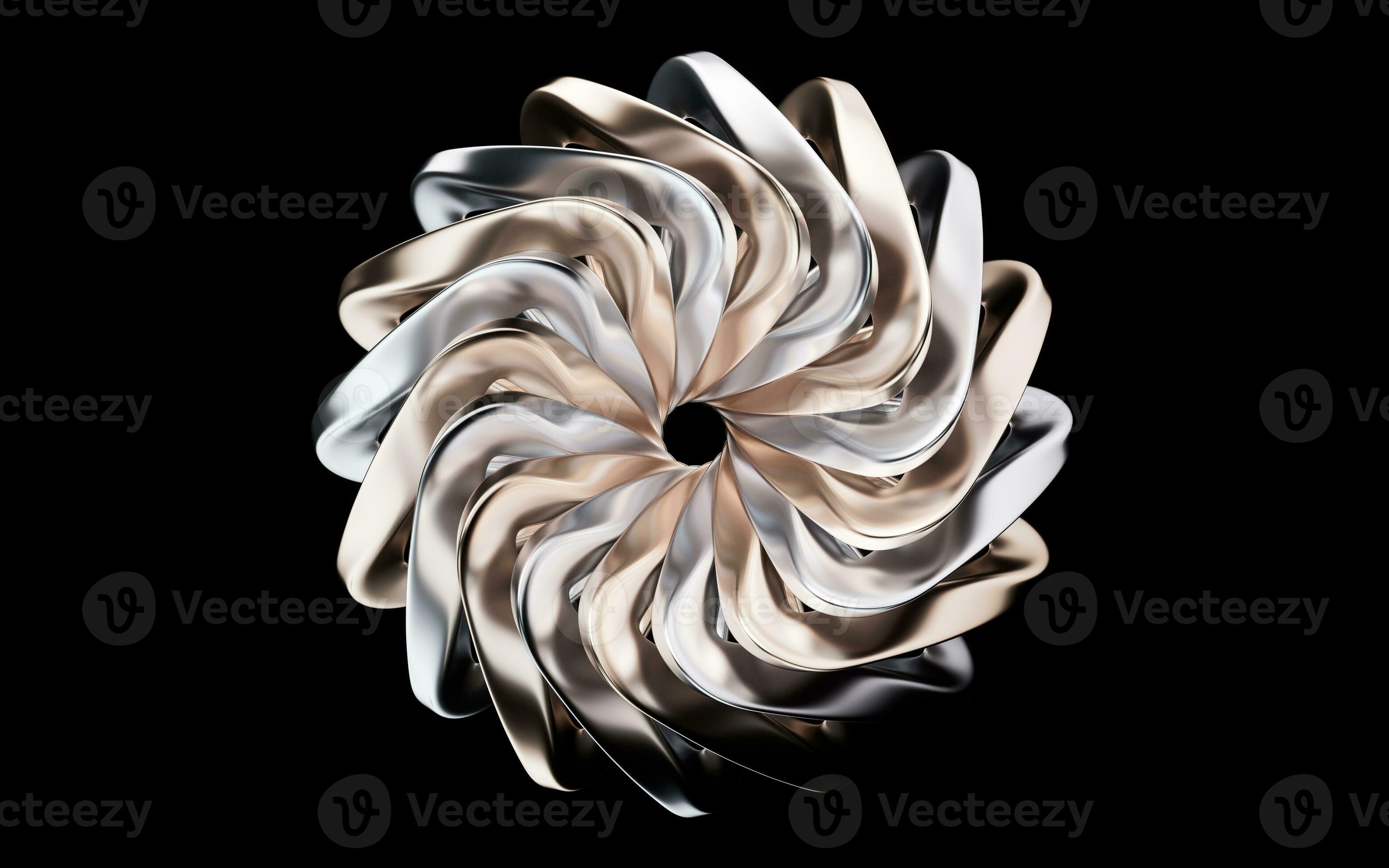 Metallic golden curve geometry background, 3d rendering. 29937817 Stock