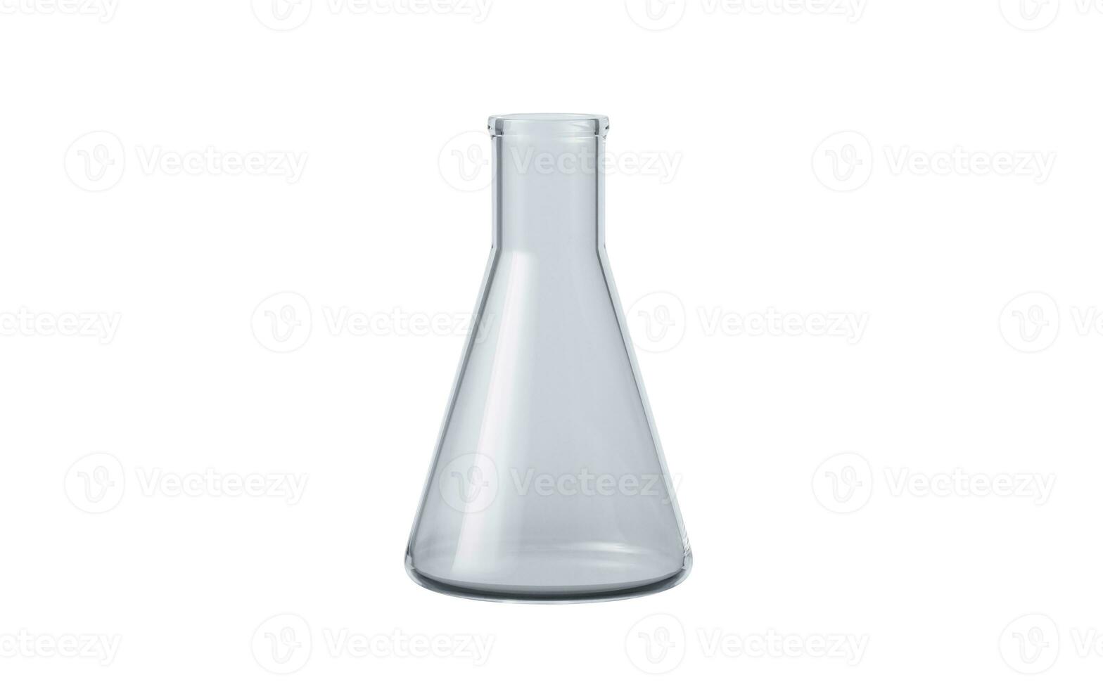 Chemical glassware conical flask, 3d rendering. photo