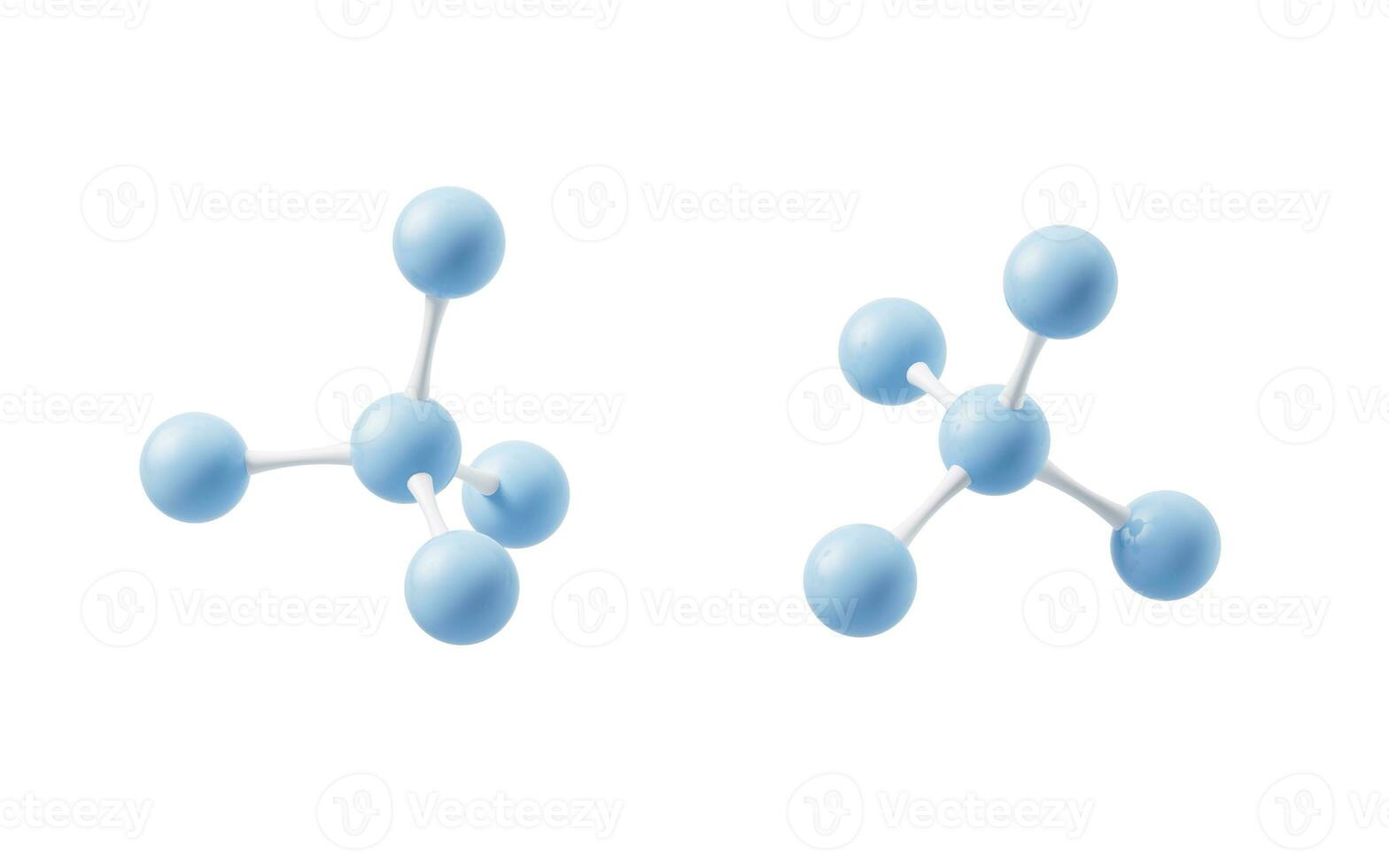 Molecule with biology and chemical concept, 3d rendering. photo