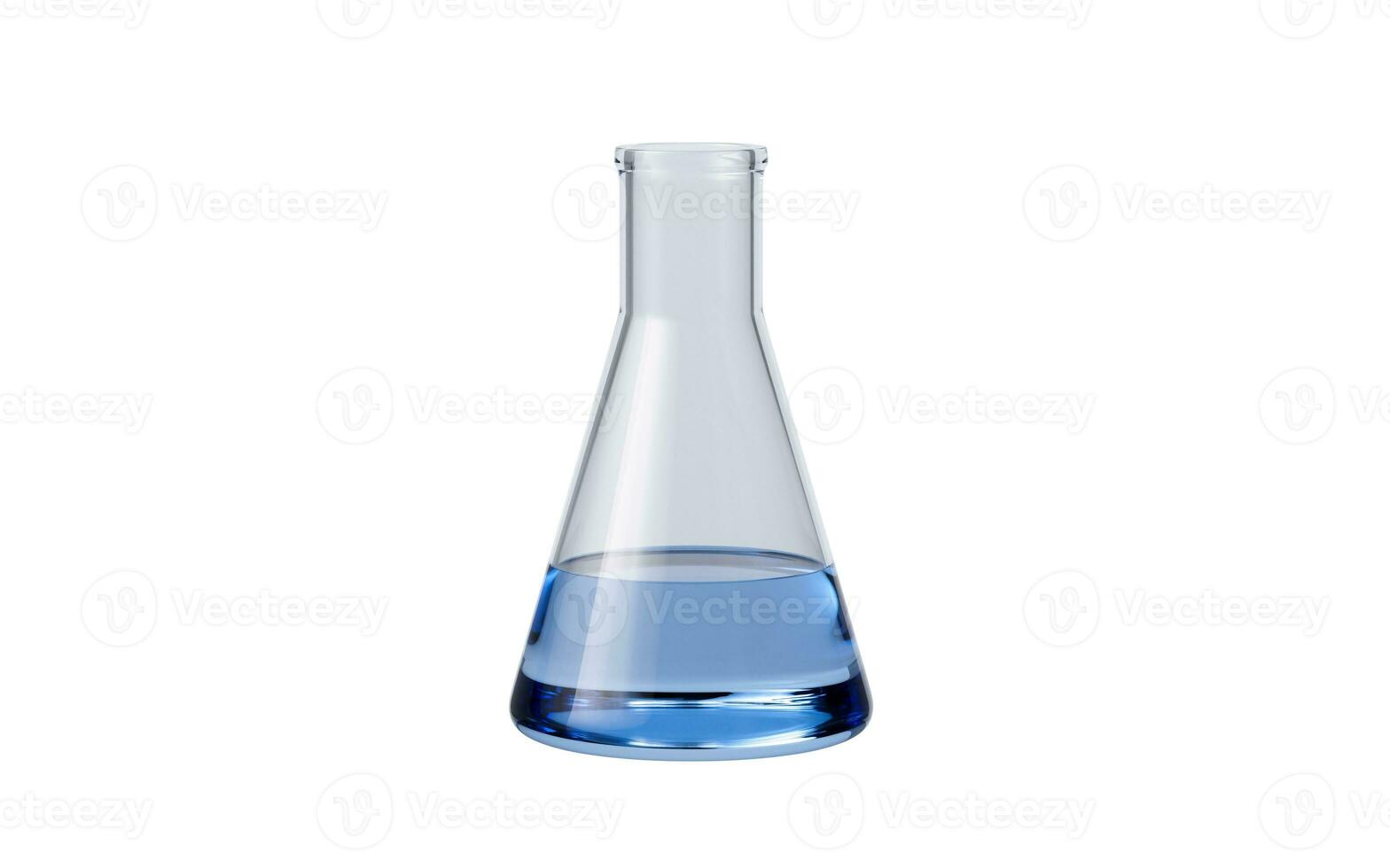 Chemical glassware conical flask, 3d rendering. photo