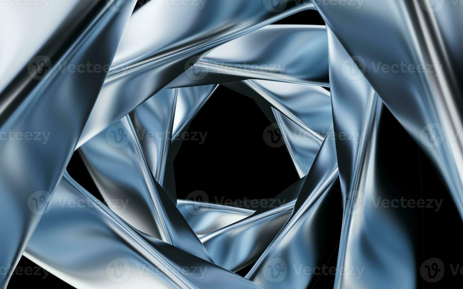 Metallic curve geometry background, 3d rendering. photo