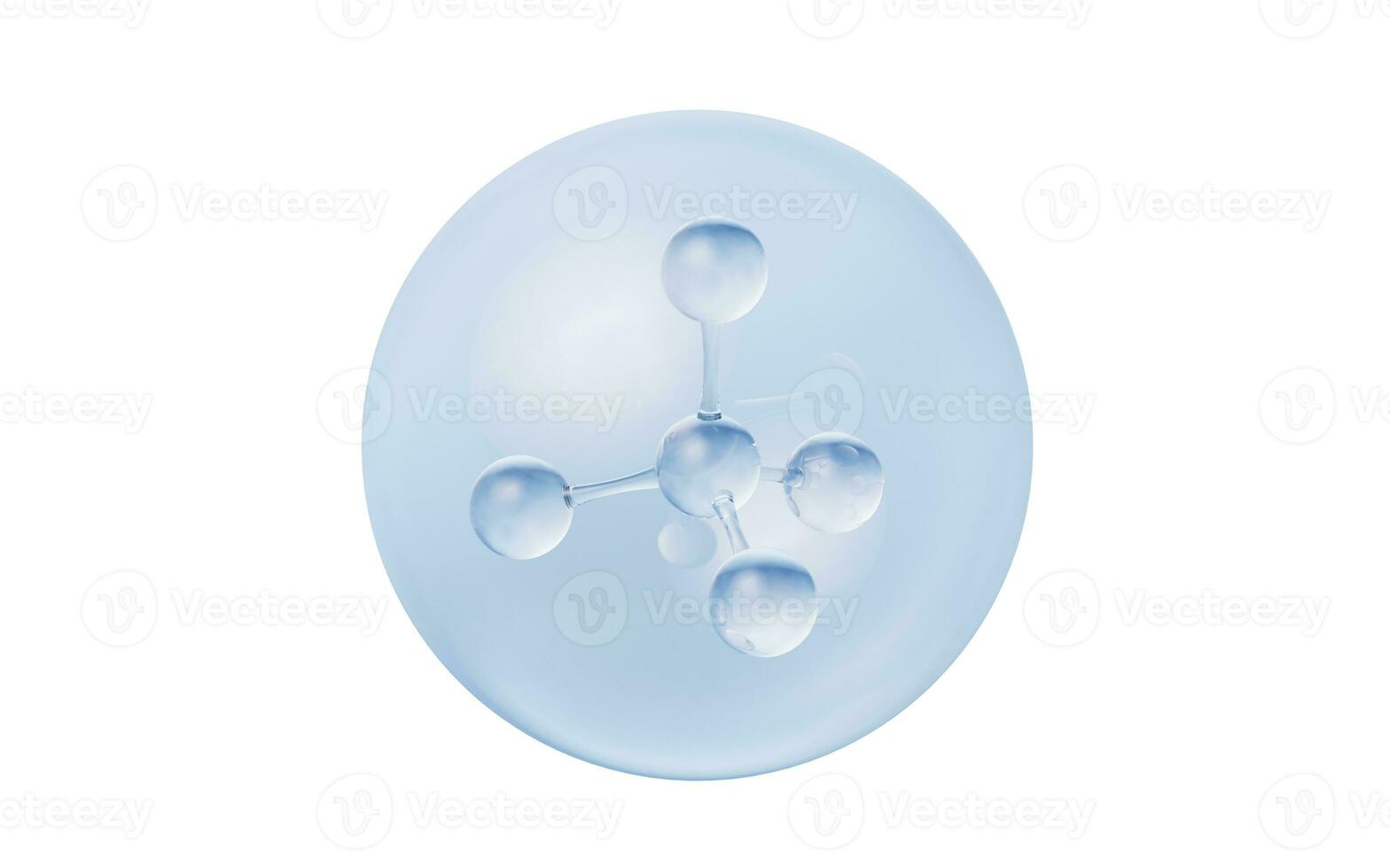 Molecule with biology and chemical concept, 3d rendering. photo