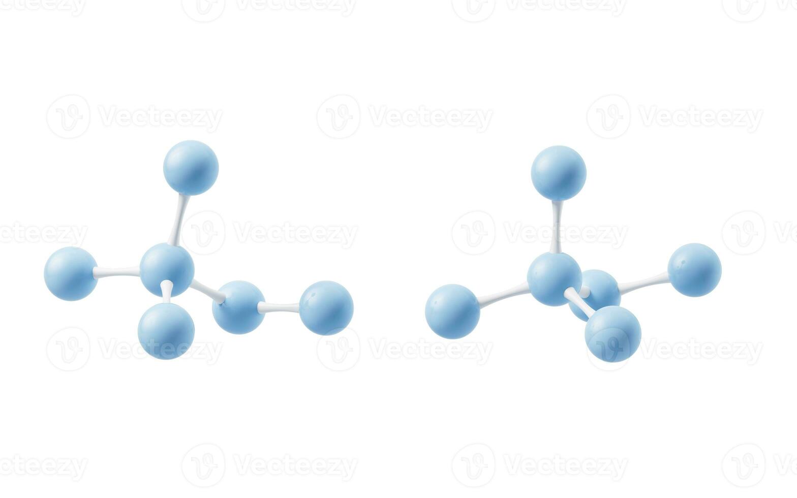 Molecule with biology and chemical concept, 3d rendering. photo