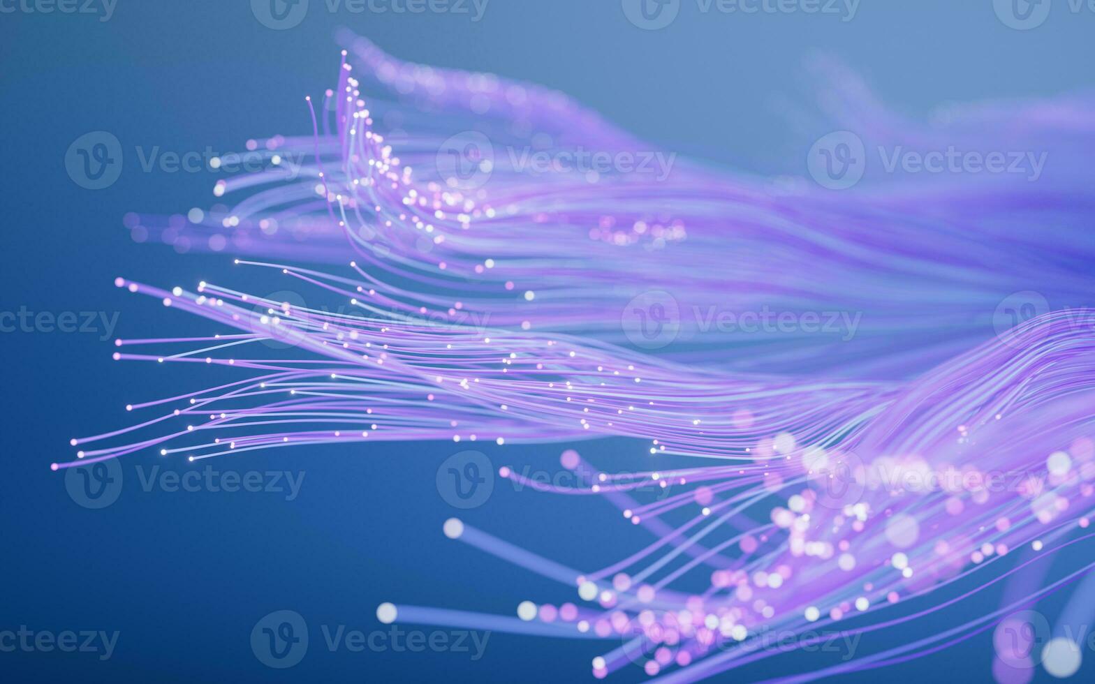 Flowing neon curve lines background, 3d rendering. photo