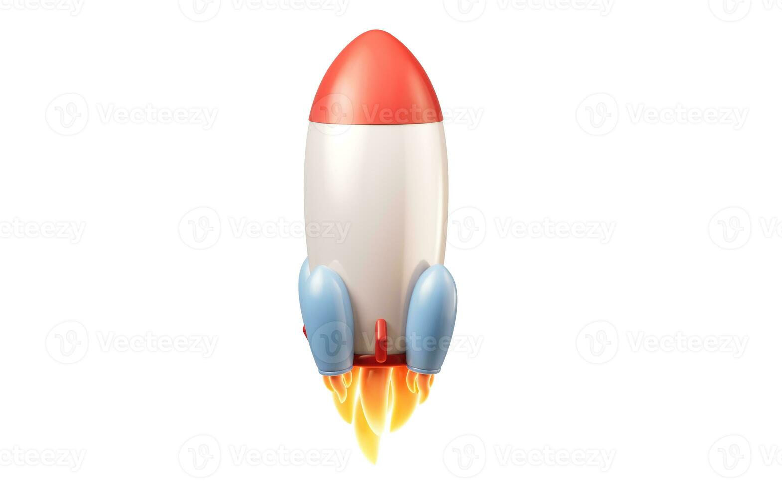 Rocket with cartoon style, 3d rendering. photo