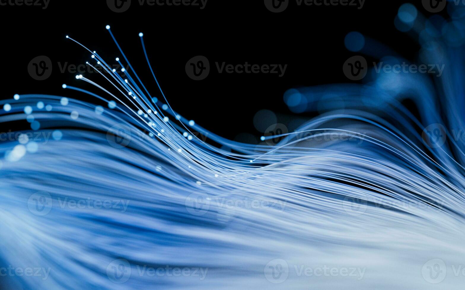 Flowing neon curve lines background, 3d rendering. photo