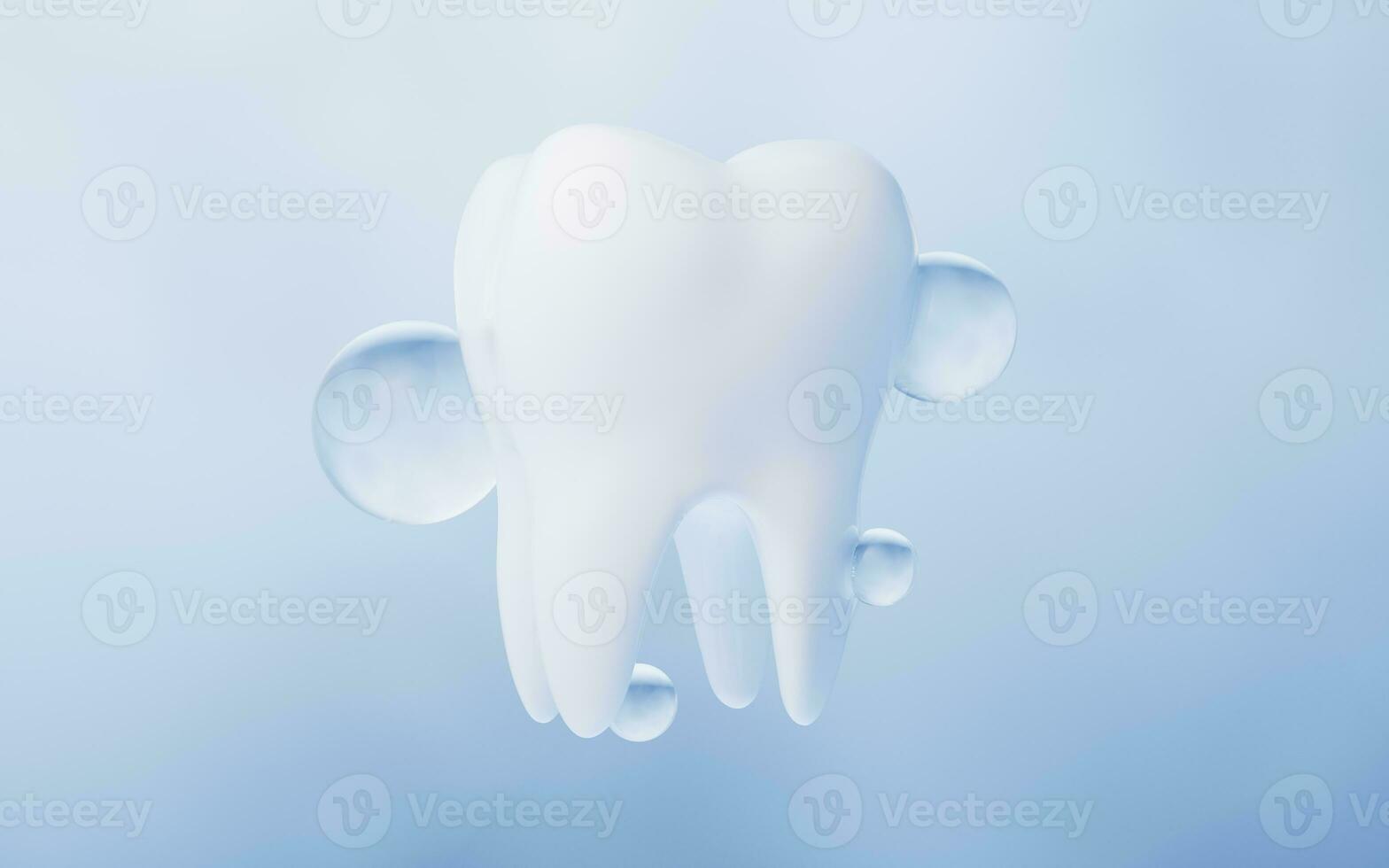 Tooth with blue background, 3d rendering. photo