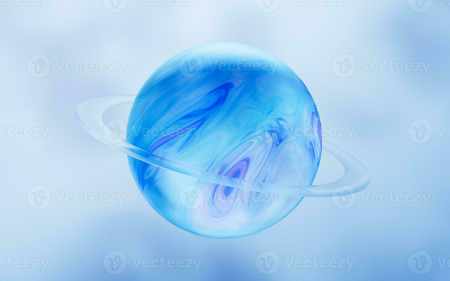 Flowing glossy pattern planet ball, 3d rendering. photo