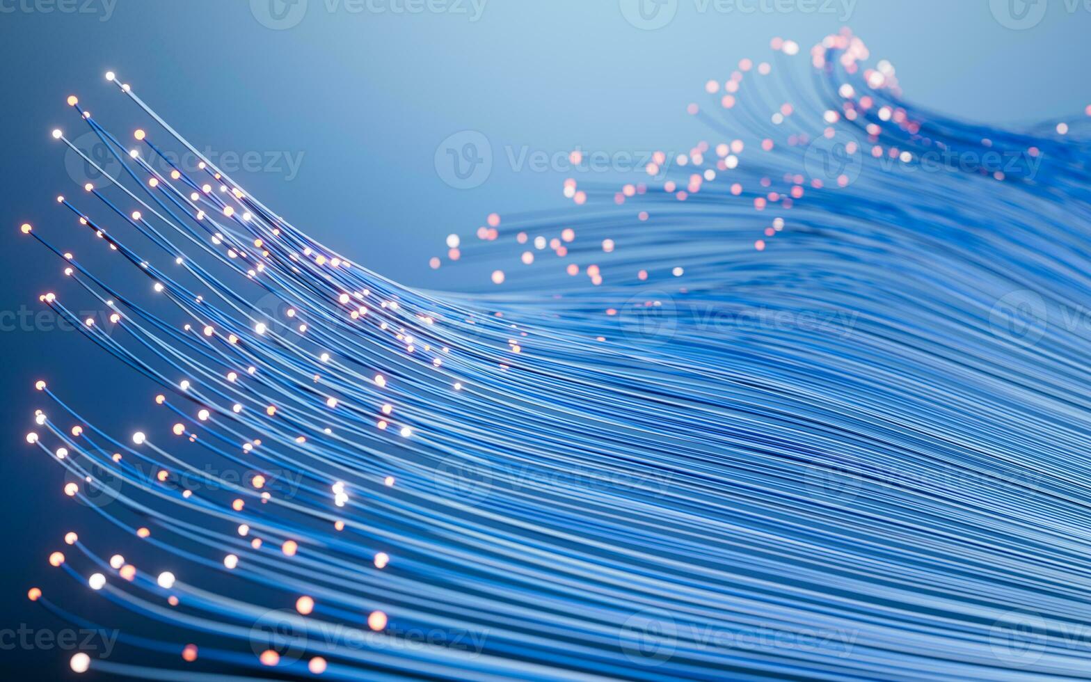 Flowing neon curve lines background, 3d rendering. photo