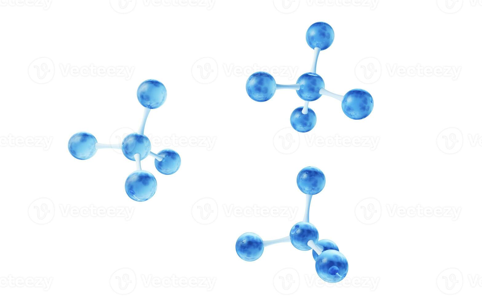 Molecule with biology and chemical concept, 3d rendering. photo