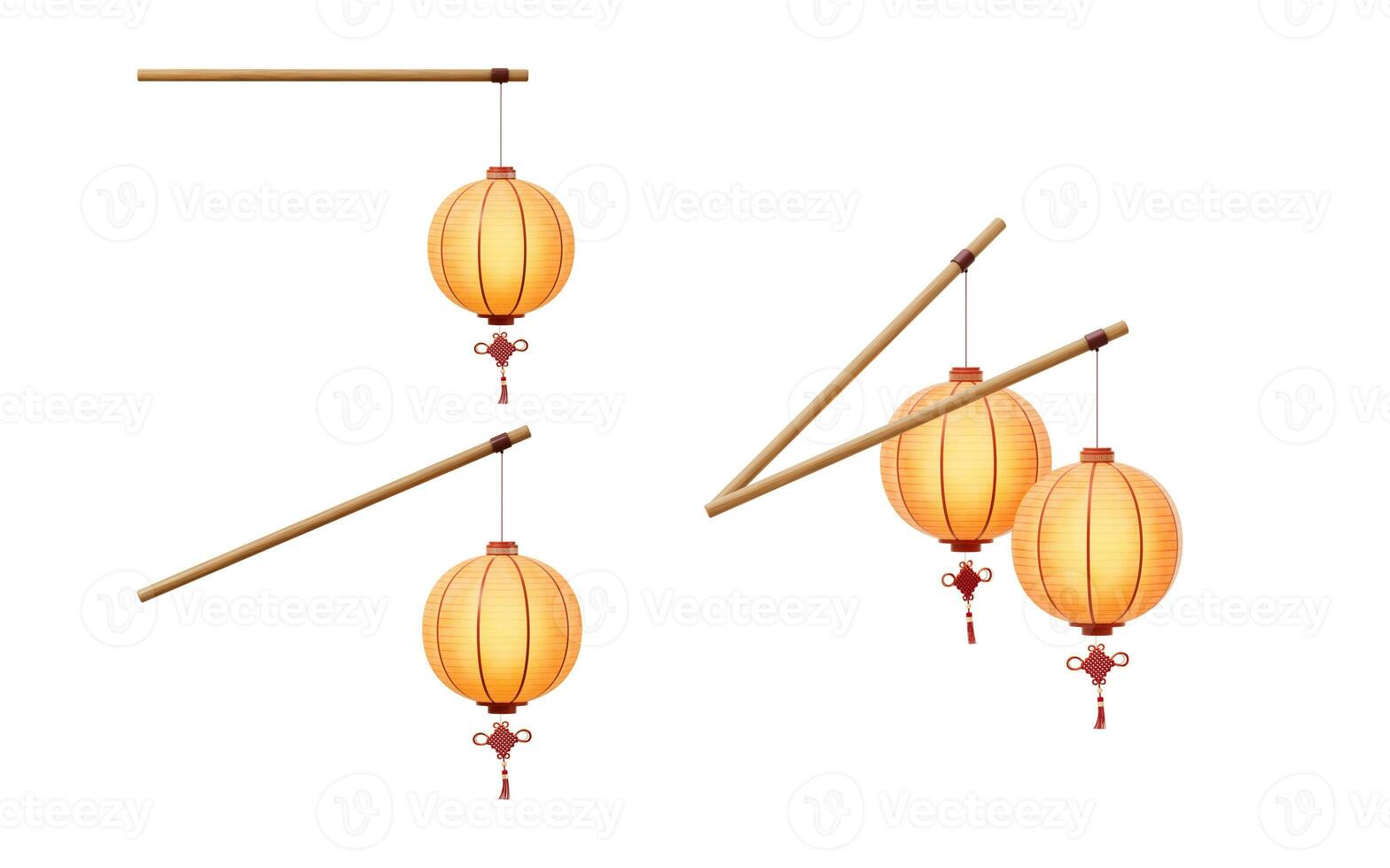 Chinese ancient lantern with retro style, 3d rendering. photo