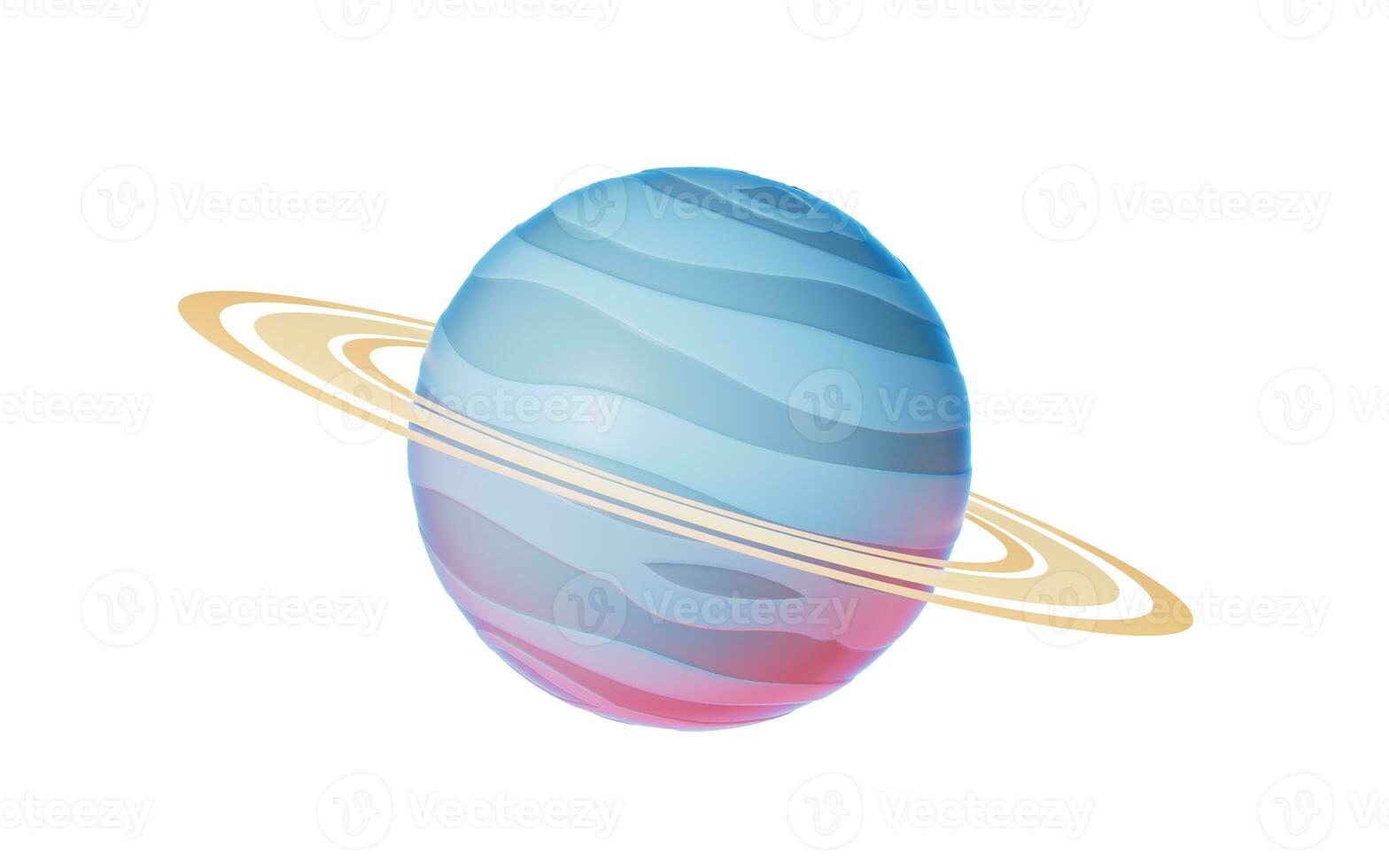 Planet with cartoon style, 3d rendering. photo