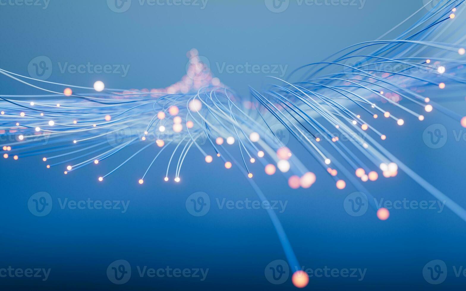 Flowing neon curve lines background, 3d rendering. photo