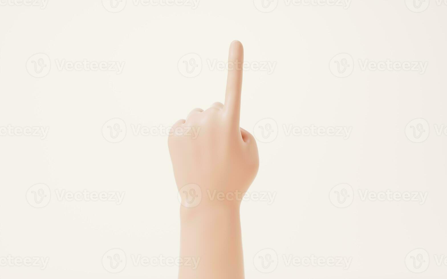 Hand gesture isolated on white background, 3d rendering. photo