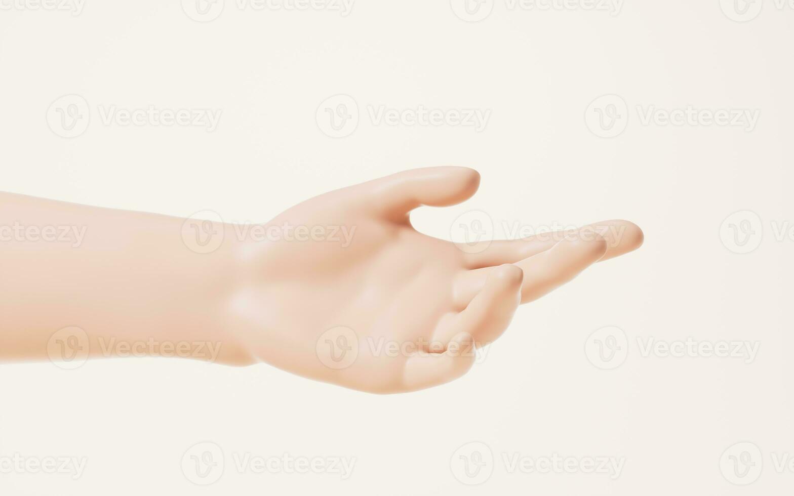 Hand gesture isolated on white background, 3d rendering. photo