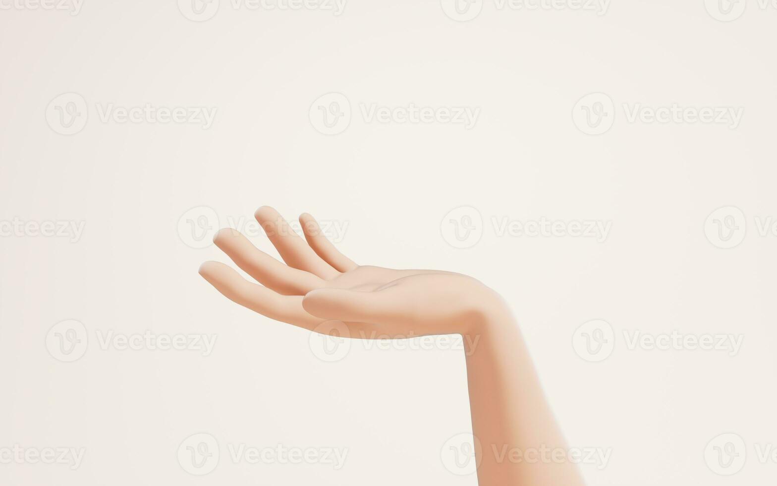 Hand gesture isolated on white background, 3d rendering. photo