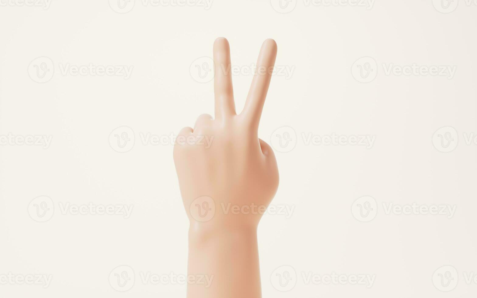 mano gesto aislado en blanco fondo, 3d representación. foto