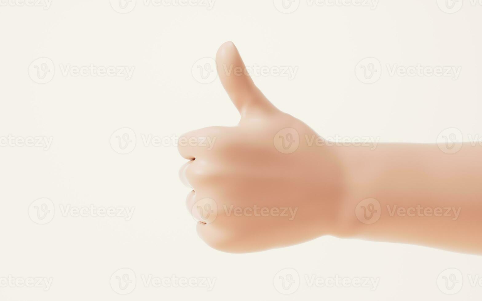 Hand gesture isolated on white background, 3d rendering. photo