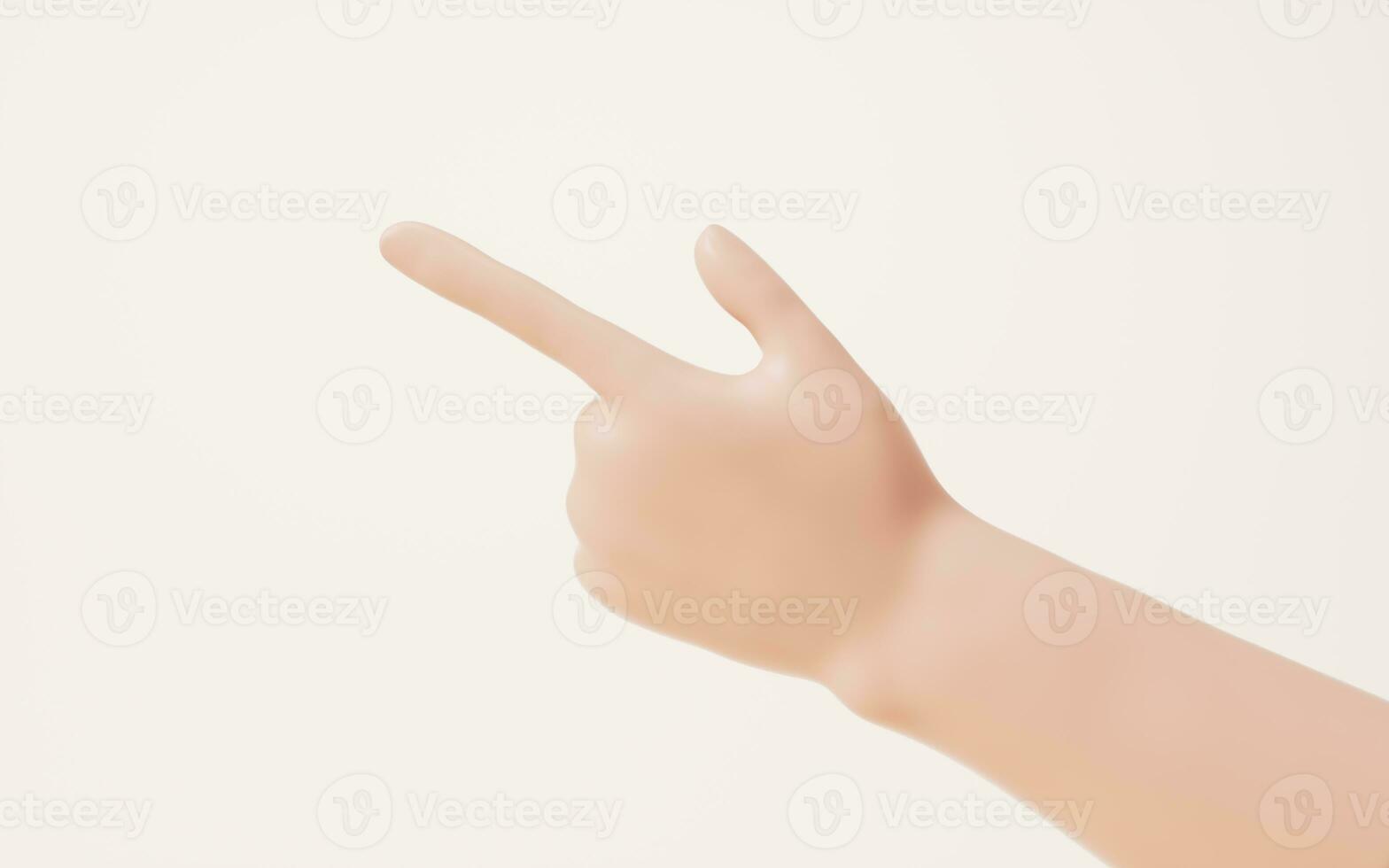 Hand gesture isolated on white background, 3d rendering. photo