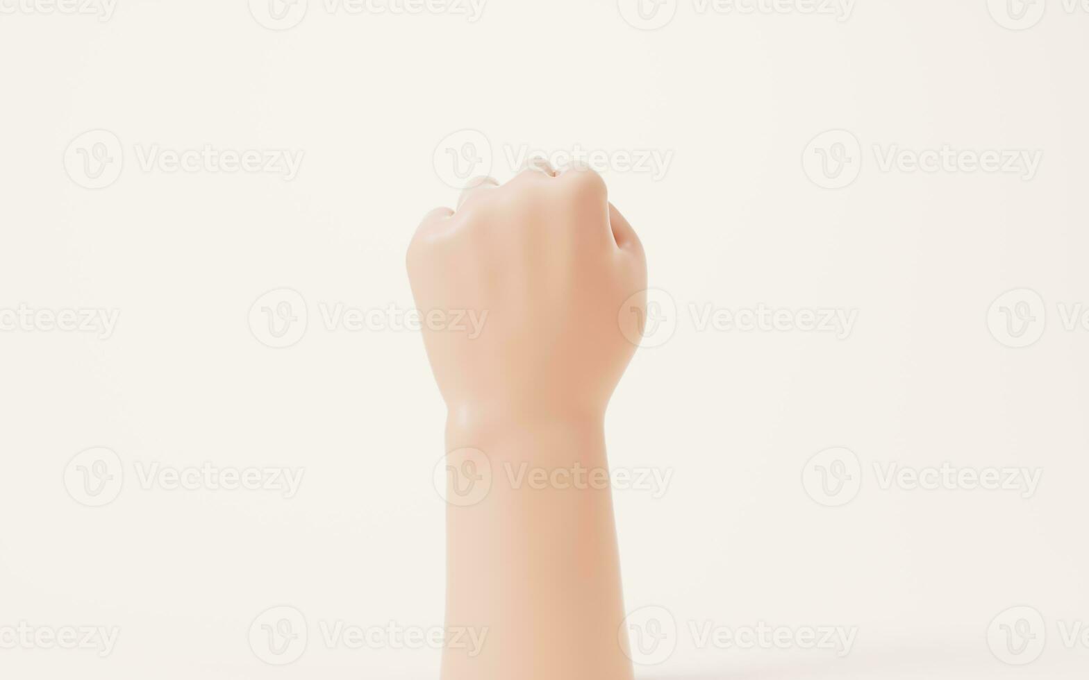 Hand gesture isolated on white background, 3d rendering. photo