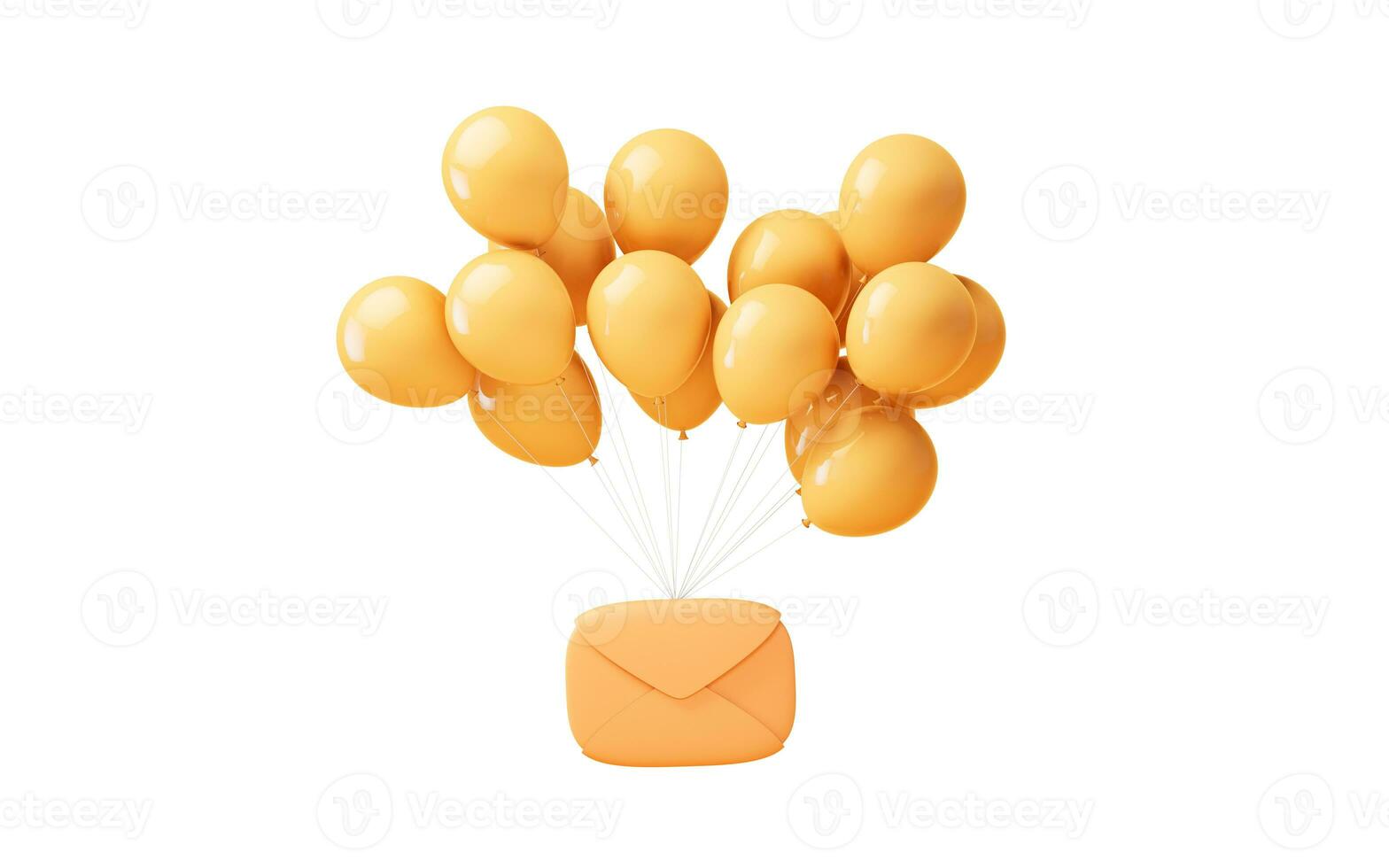 Message envelope with cartoon style, 3d rendering. photo