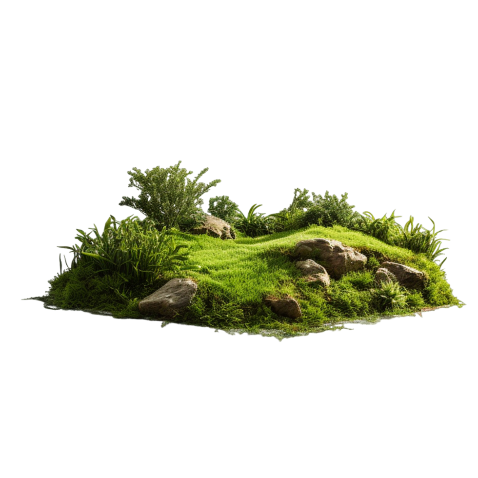 Stone and grass Ai Generative png