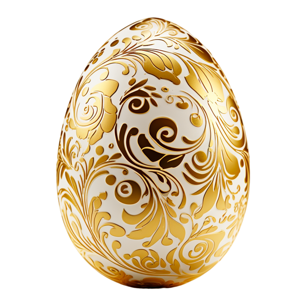 påsk ägg med dyr guld prydnad ai generativ png