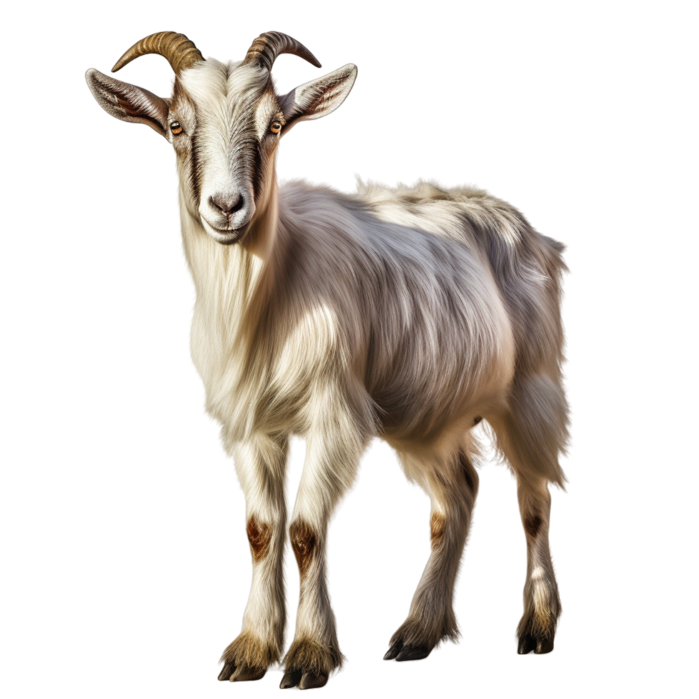 A goat with long horns stands in front Ai Generative png