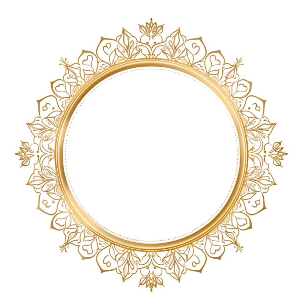 Luxury round border frame Ai Generative png