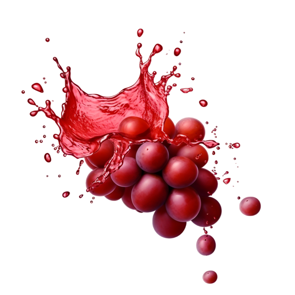 fresco uva frutta con acqua spruzzo ai generativo png