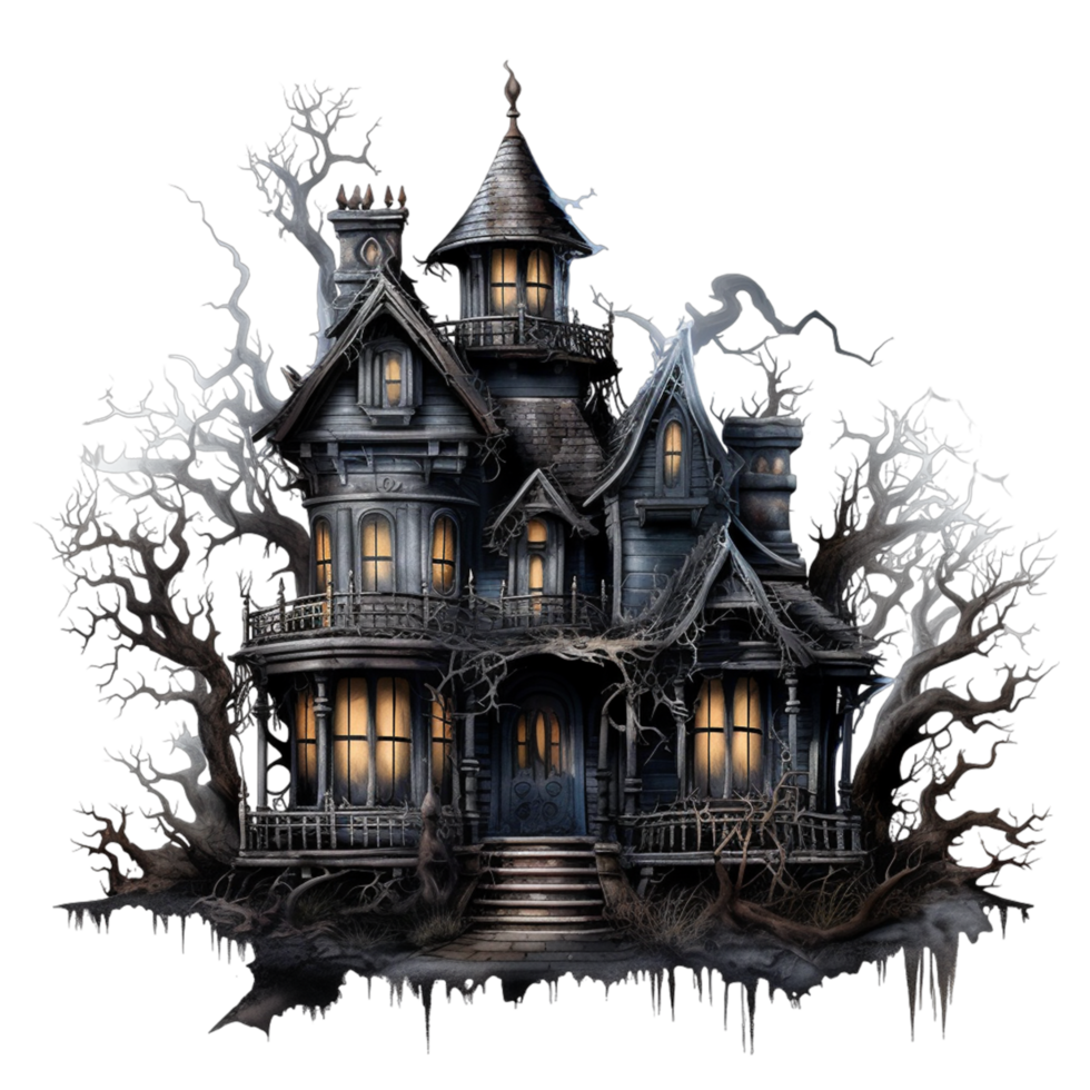 Haunted House Drawing Ai Generative png