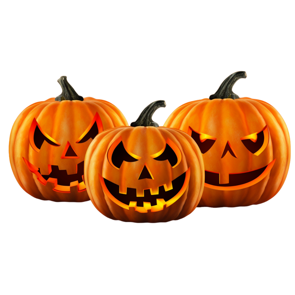 Pile of funny halloween pumpkins Ai Generative 29938201 PNG